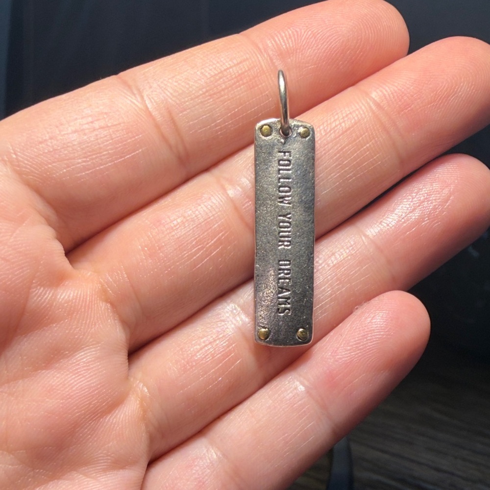 "Follow Your Dreams" Rectangle Pendant - 925 sterling Silver.